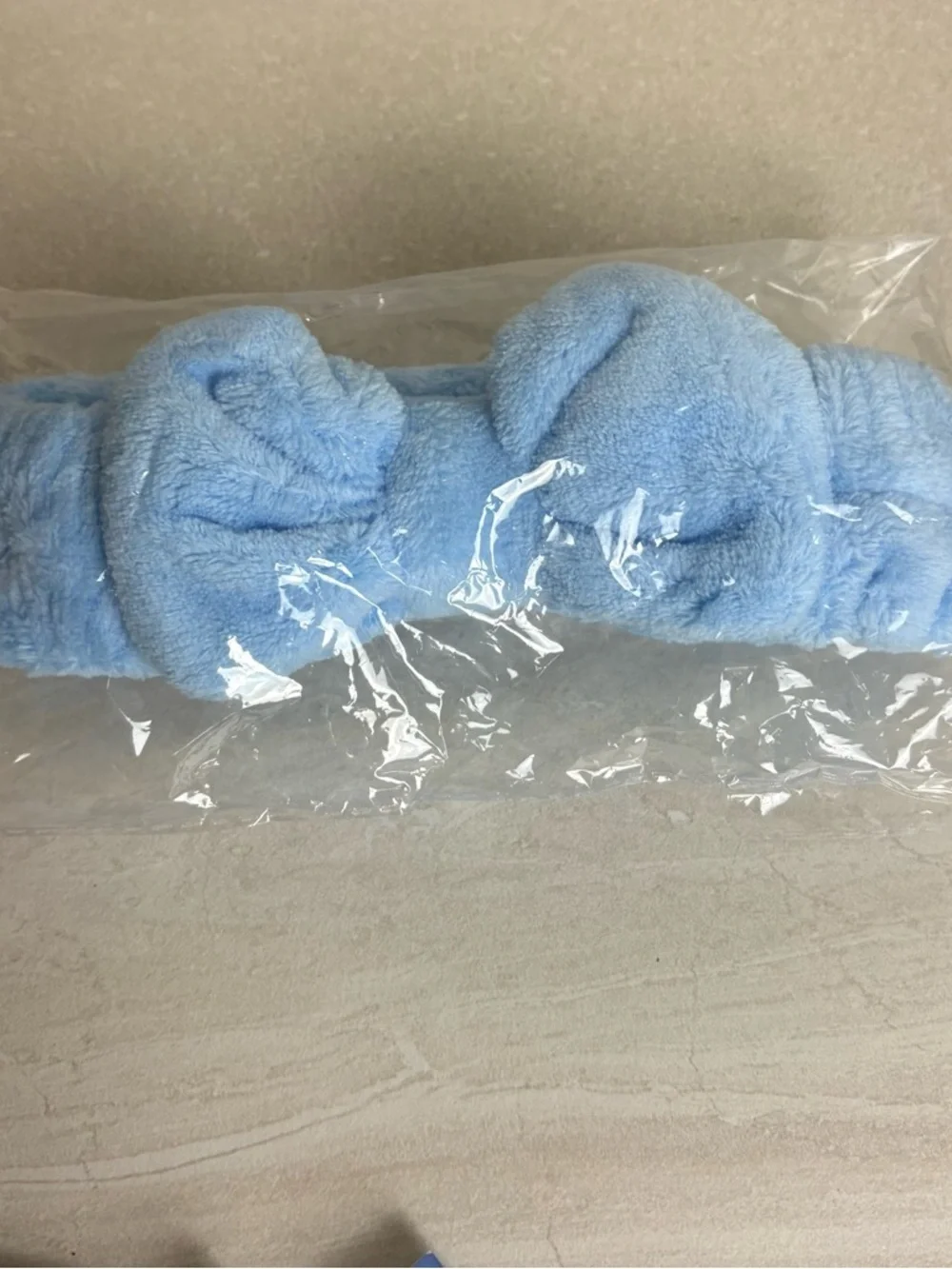 Soft Blue Plush Bow Head band